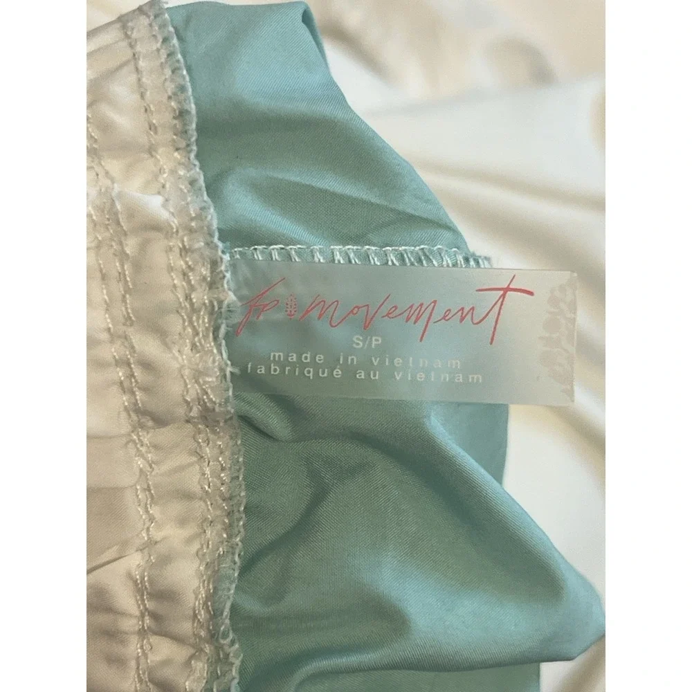 Free People Movement Colorblock Athletic Shorts Jumpsuit White Peach Aqua S P